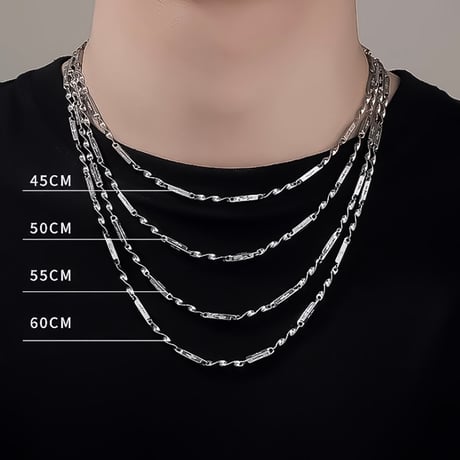 twisted plate motif chain necklace　VM1096