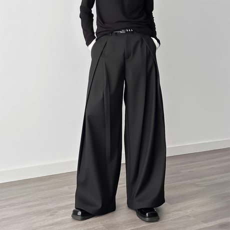 extreme tucked wide slacks /2color　VM1051