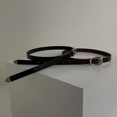 narrow western leather belt /2color　VG1236