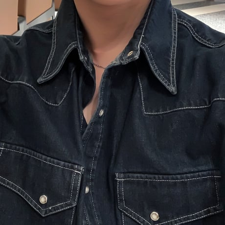 modern western denim shirt　VG1107