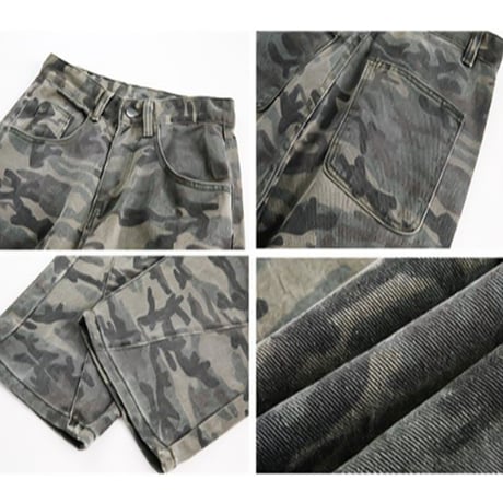 faded camo wide cargo pants　VG1160