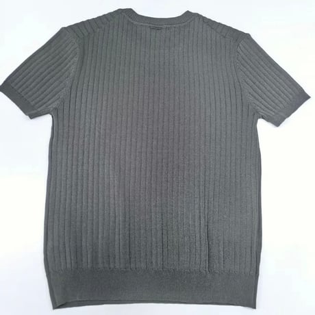 minimal rib knit half tee /4color　VG1289