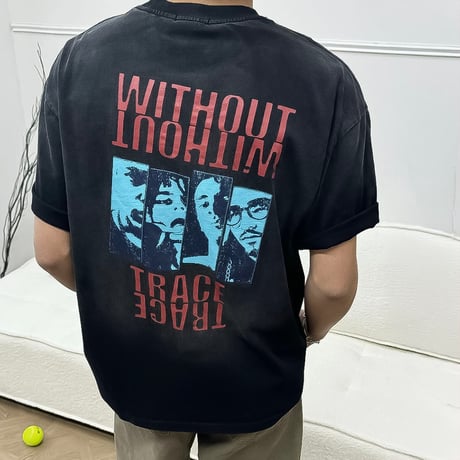 oversized vintage graphic t-shirt /2color　VG1336