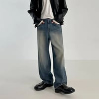 gradient wash wide straight denim　VG1055