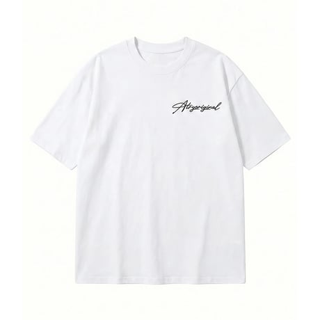 script graphic oversized tee /2color　VM1114
