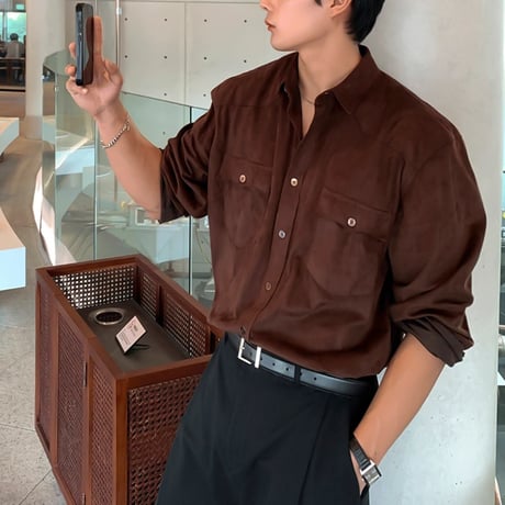 suede western two-pocket shirt /4color　VG1143