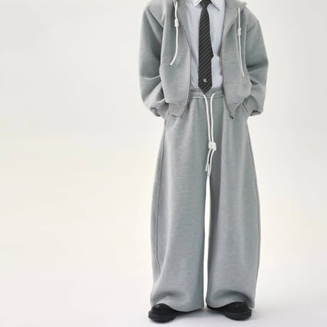 rope string wide sweat pants /2color　VG1067