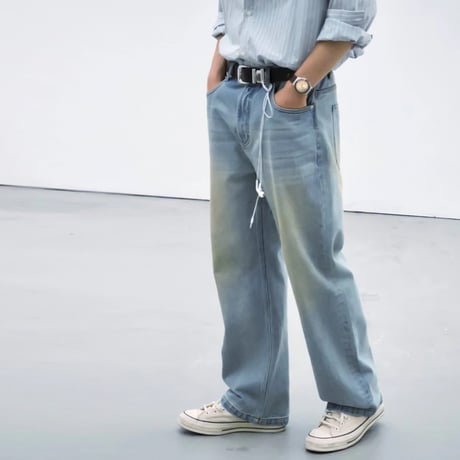 vintage dirty wash straight denim　VG1159