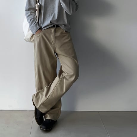 curved wide cotton pants /2color　VG1119