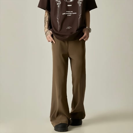 curve seam line flare slacks /2color　VM1105