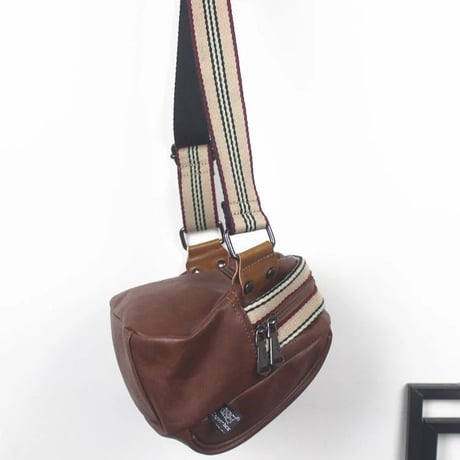 retro stripe strap body bag /3color　VG1213