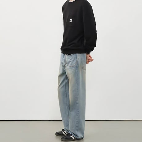 vintage dirty wash straight denim　VG1159