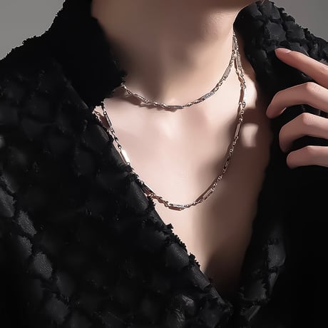 twisted plate motif chain necklace　VM1096