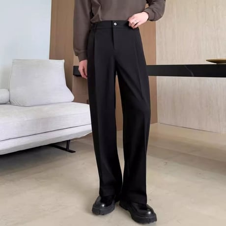 minimal center press slacks /2color　VM1151