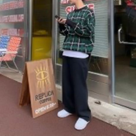 basic wide straight denim pants /2color　VG1054