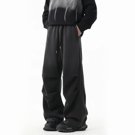 faded line side dart wide pants　VM1060