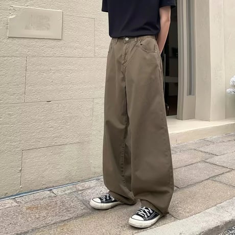 pigment dyed wide straight denim /3color　VG1173