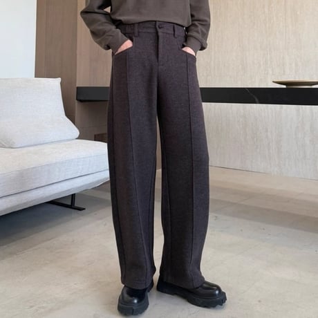 minimal wide seam slacks /2color　VM1152