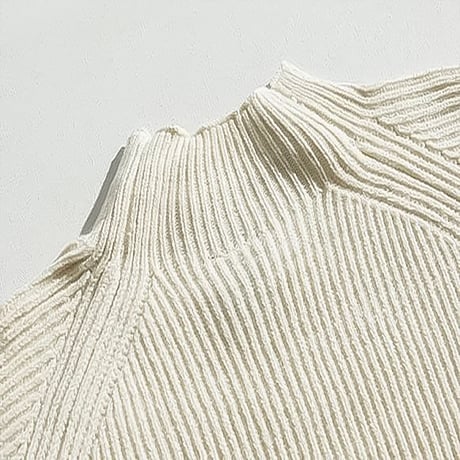 asymmetric button ribbed knit /2coloe　VG1323