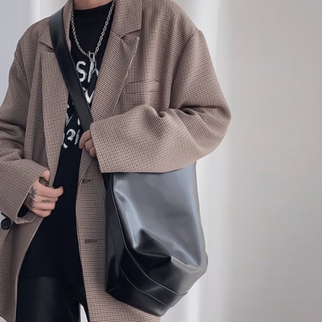 soft leather oversized bag /2color　VG1239