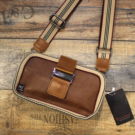 retro stripe strap mini cross bag /3color　VG1214