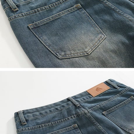 gradient wash wide straight denim　VG1055