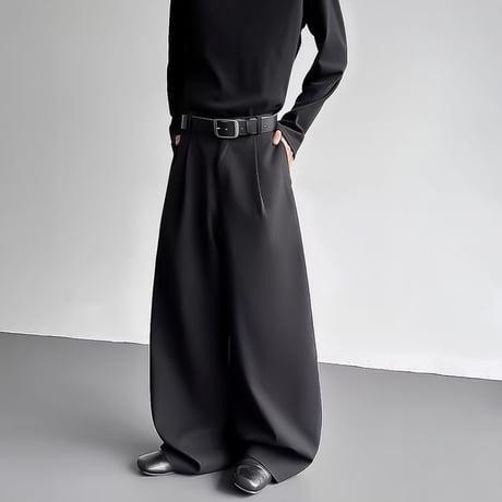 minimal wide straight slacks /2color　VM1147