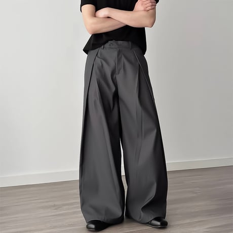 extreme tucked wide slacks /2color　VM1051