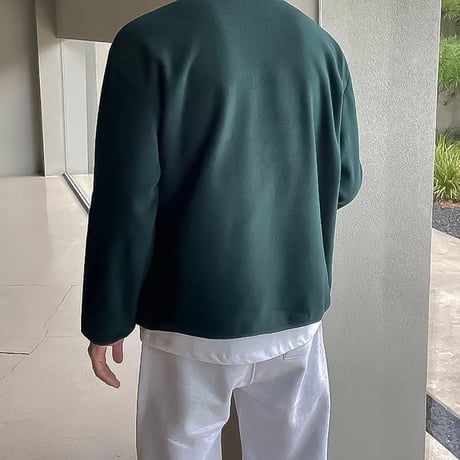 minimal fleece snap cardigan /2color　VG1306