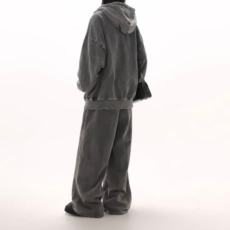 chemical damaged zip hoodie　VM1013
