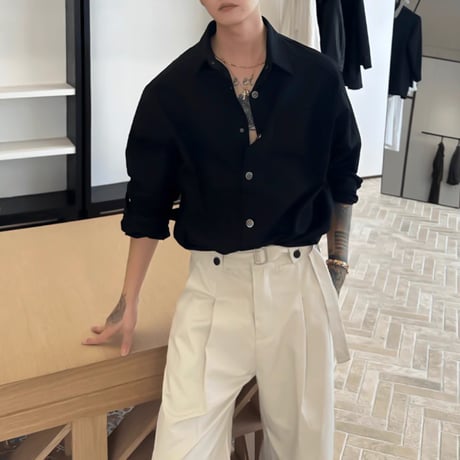coated oversized shirt /3color　VG1164