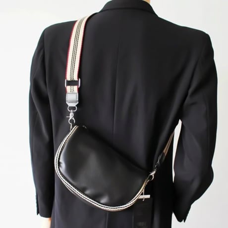 minimal leather half moon bag /3color　VG1195