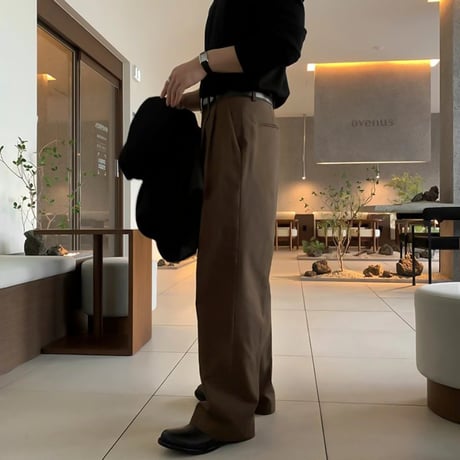 volume wide straight slacks /3color　VG1052