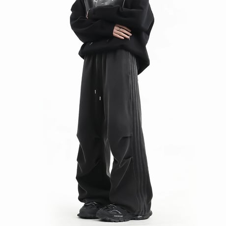 faded line side dart wide pants　VM1060
