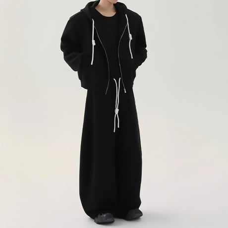 rope string wide sweat pants /2color　VG1067