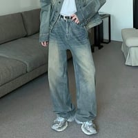 retro wash wide straight denim　VG1288