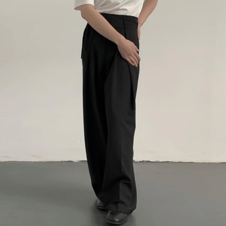 tie-belt wrap wide slacks /2color　VG1154