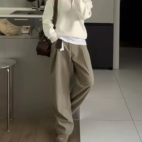corduroy tuck wide pants　VG1069