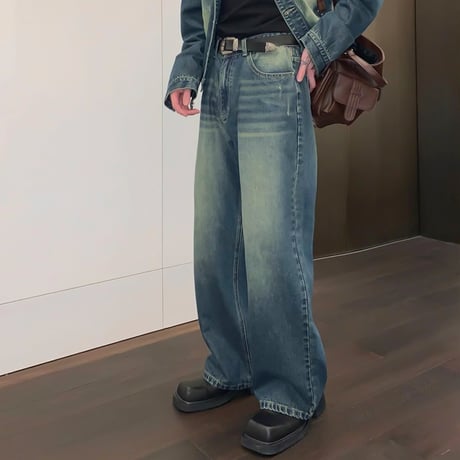 aged wash wide denim　VG1078