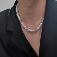 barbed wire pearl necklace　VM1083