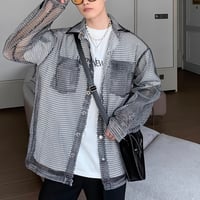inen mesh oversized shirt /2color　VG1314
