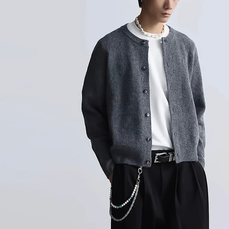 minimal loose round cardigan /2color　VM1041