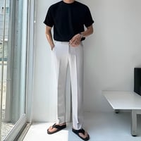 minimal straight center press slacks /2color　VG1316