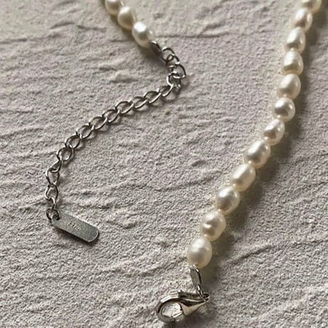 square crystal pearl necklace　VM1088
