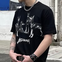 doberman graphic oversized tee /2color　VM1033