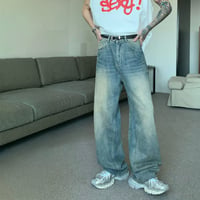 vintage washed baggy denim pants　VG1246