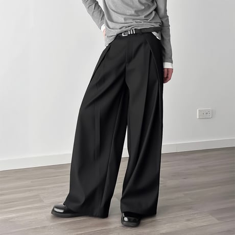 extreme tucked wide slacks /2color　VM1051