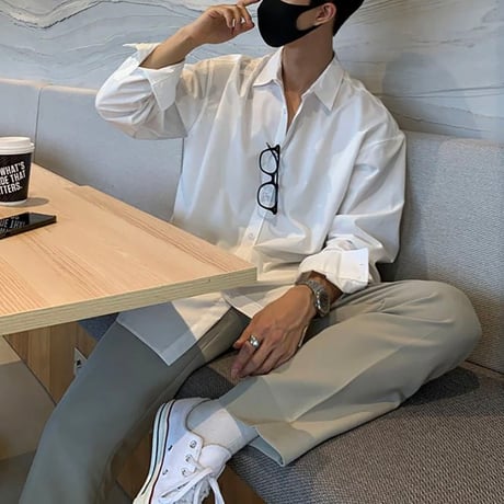 minimal loose overfit shirt /4color　VG1291