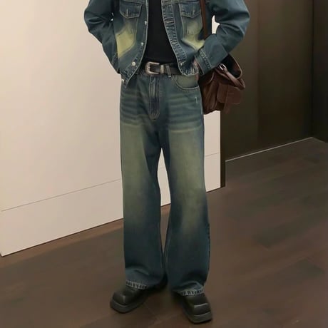aged wash wide denim　VG1078