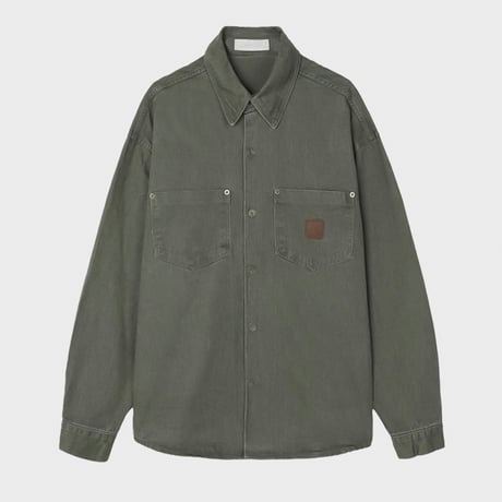 vintage patch overfit work shirt /6color　VG1106